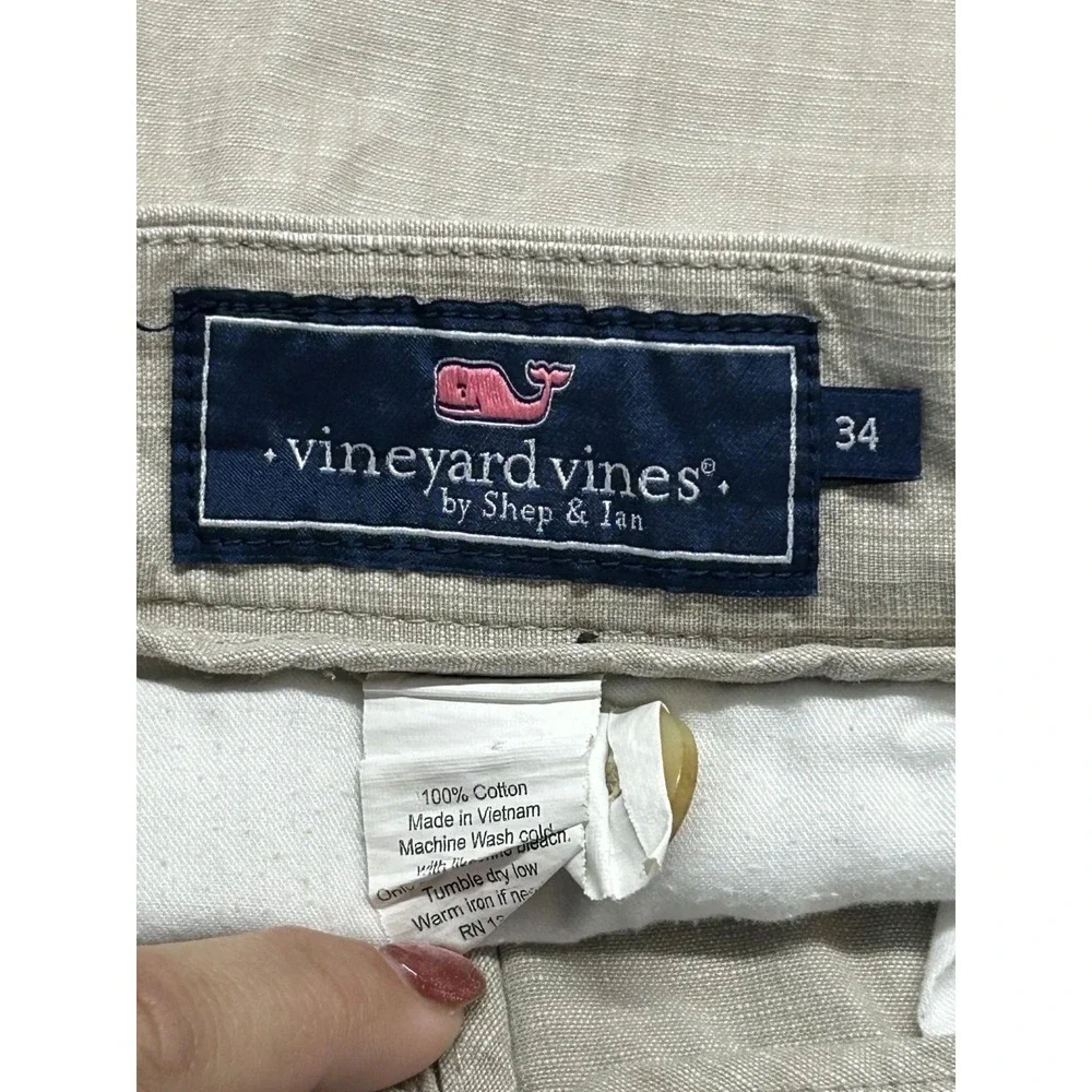 Vineyard Vines Stretch Breaker Khaki Shorts Mens 34 Golf‎ Pockets 100% Cotton